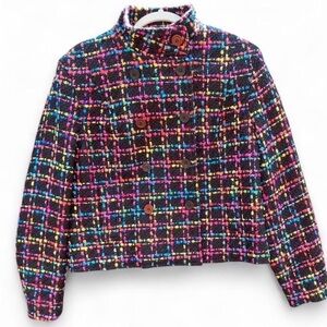 Multicolor Plaid Women's Blazer